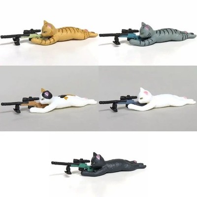 Sniper cat 5 Types complete set Capsule Toy Mini Figure Gacha No Capsule