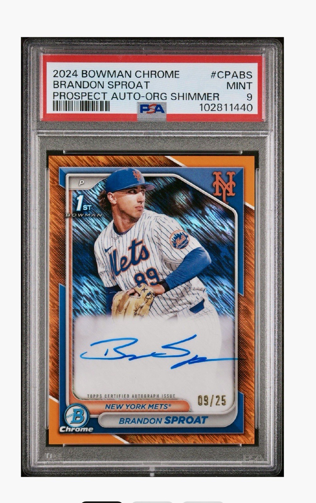 2024 Bowman Chrome 1st Auto Brandon Sproat /25 PSA 9