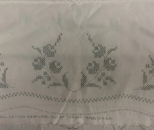 Vintage Bucilla 2048 Pillowcase Tubing Stamped To Embroider Two Cases Matching