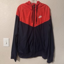 Vintage Nike Sportswear Windrunner Windbreaker Jacket Red Blue Nylon Large