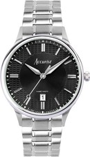 Accurist Mens Classic Watch with Black Dial and Silver Bracelet 73006