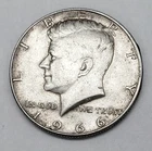 1966 Kennedy Half Dollar 40% Silver Coin Actual Photos #10