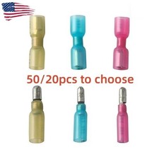 50PCS HEAT SHRINK BULLET CONNECTORS WIRE TERMINALS MARINE 22-10AWG WATERPROOF US