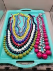 Vintage Colorful Plastic Lucite Beaded Necklaces Lot Costume Jewelry