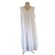 White Loose Boho Sleeveless Maxi Dress Plus Size 1X Coastal Coverup