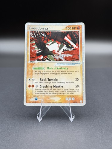 2004 Pokemon Groudon ex 93/101 EX Hidden Legends Holo DAMAGED