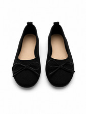 Danskin Wonder Ballet Flats Black Knit Breathable Bow Detail Girls Size 3