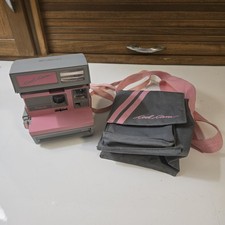 Vintage Polaroid Cool Cam 600 Instant Film Photo Camera Pink And Grey w/ Case