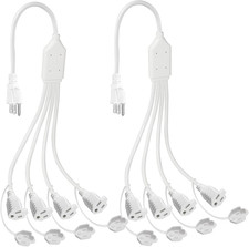 4-Outlet Power Splitter Cord - 3 Prong 1 to 4 Way Male to Female Multi Plug Adap