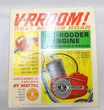 VTG MATTEL V-RROOM BICYCLE HOT RODDER ENGINE WITH KEY, INSTRUCTIONS & HARDWARE