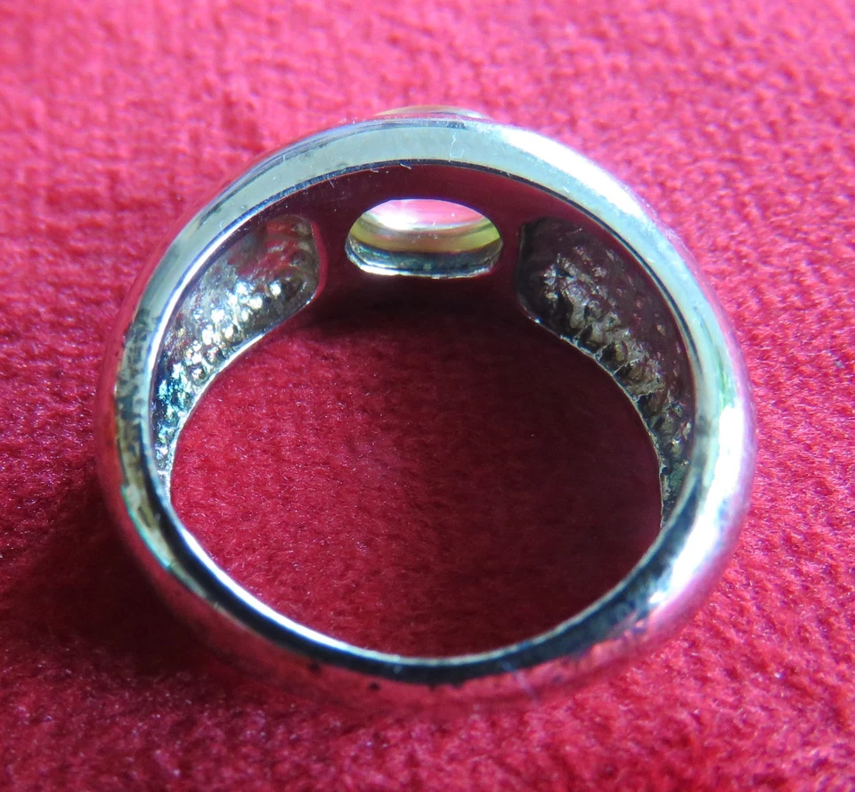 Anello Da Donna In Argento Sterlingo Con Agata Verde - Immagine 3 di 4