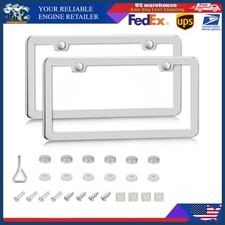 2pcs Stainless Steel Metal Chrome 304 License Plate Frame Tagcover Screw Caps 2pcs Stainless Steel Metal Chrome 304 License Plate Frame Tagcover Screw Caps