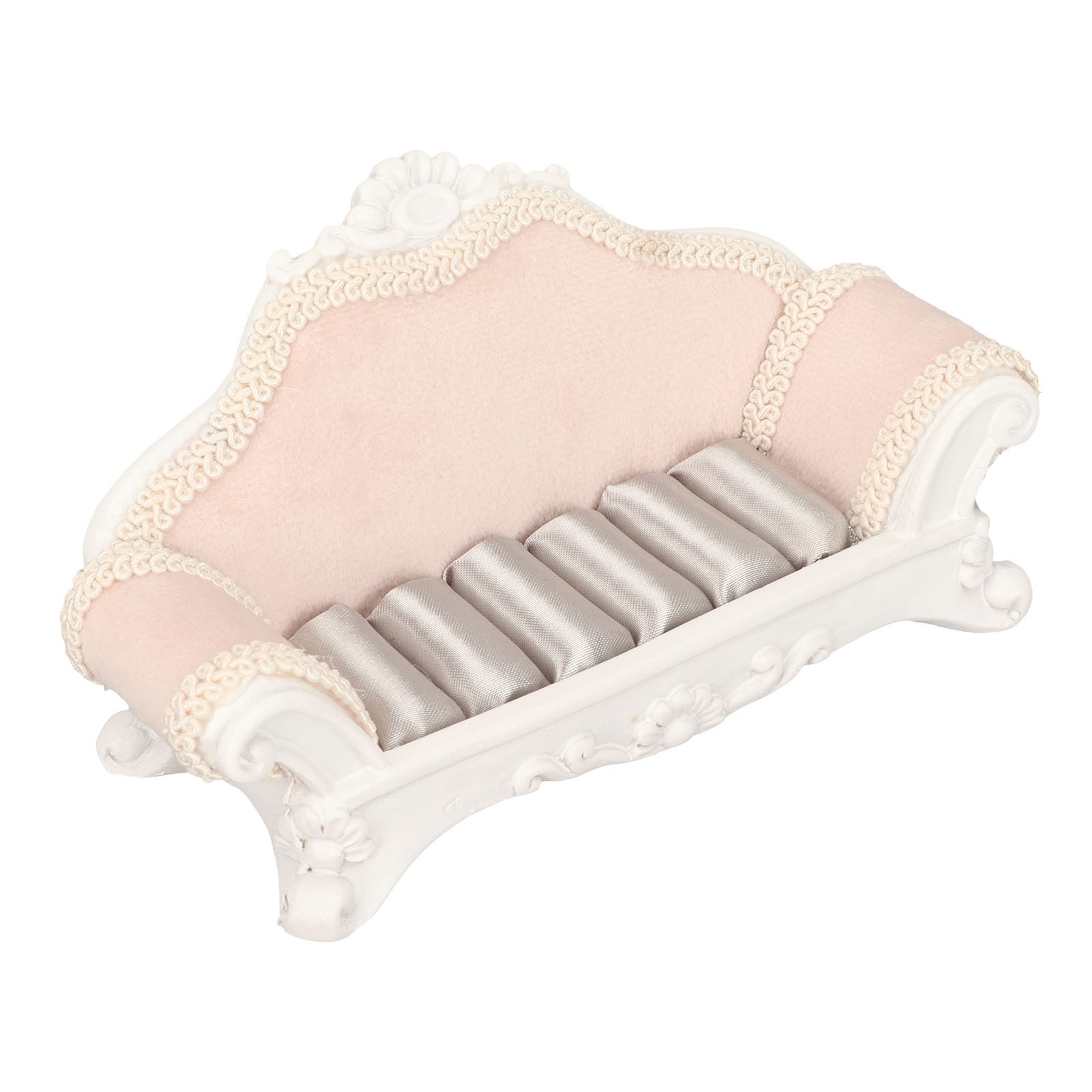 Sofa-style ring and earring organizer jewelry box for display-image