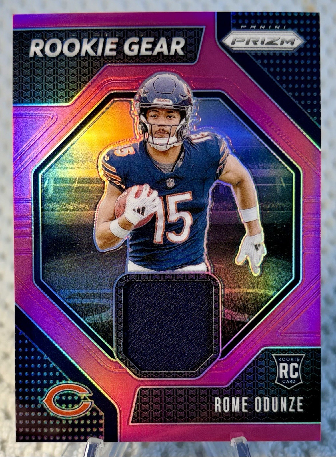 2024 Prizm Rookie Gear Rome Odunze #RG-ROE Pink RC Rookie BEARS ⭐️⭐️⭐️