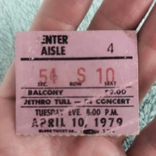 Jethro Tull 1979 Concert Ticket Stub Seattle Center Coliseum Stormwatch Tour