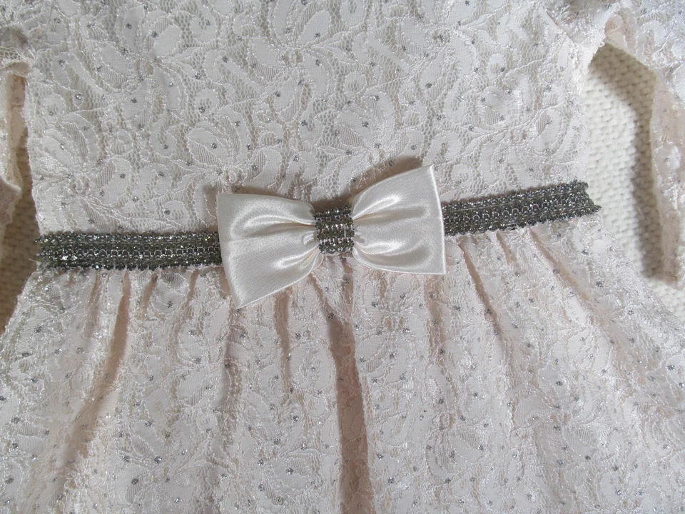 Rare Editions White Cream Color Crochet A-Line Bouffant Belt  - Girls Size 6X - Image 3 of 4