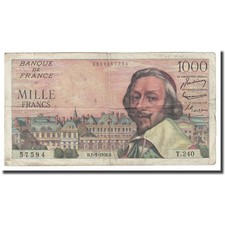 Frankreich, 1000 Francs, Richelieu, 1956, 1956-03-01, S+, Fayette:42.19, KM:134a