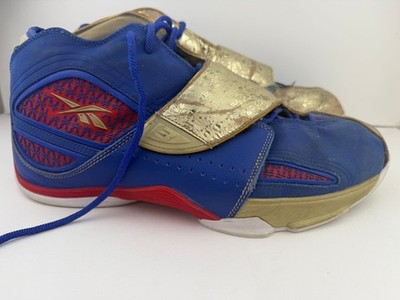 Reebok Answer XI 11 Allen Iverson Basketball Shoes Blue Gold Red Men US 13 EU47