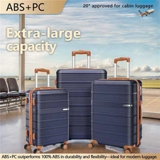 3 Piece Luggage Set ABS+PC Hard Shell Suitcase 20 25 29 Inch with Spinner Wheels