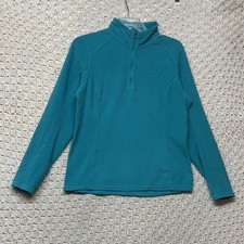 The North Face Sweatshirt Women Sz M Blue Fleece Pullover Sweater Outdoors Logo