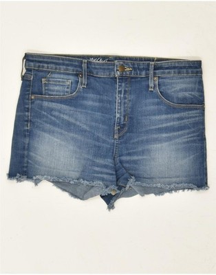 Mossimo Damen Distressed Denim Hot Pants W32 Large blau Baumwolle AZ02