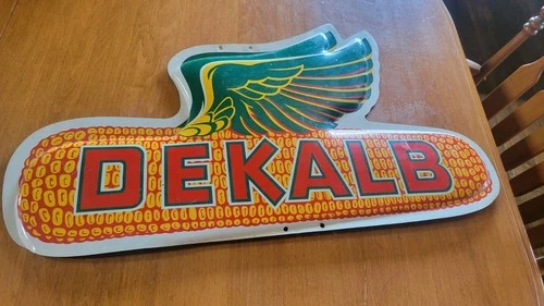 Dekalb Tin Sign Vintage Embossed