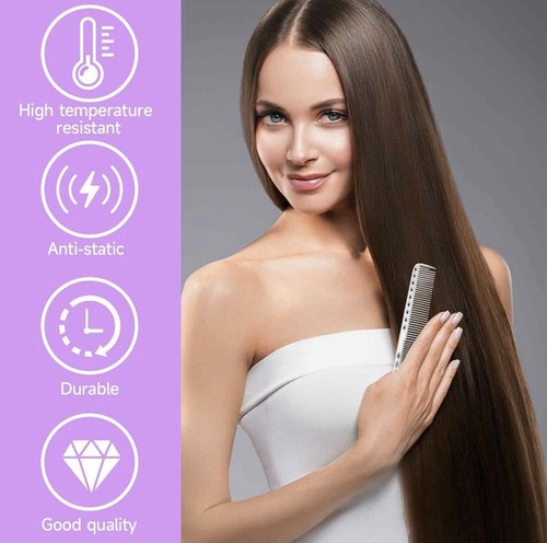 Professional 4 Pcs Baber Shop Aluminum Dressing Combs Set for Hair Styling - Picture 7 of 11