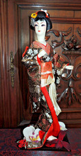 Geisha- große Asiatische Puppe mit Stola-40cm-Handarbeit-