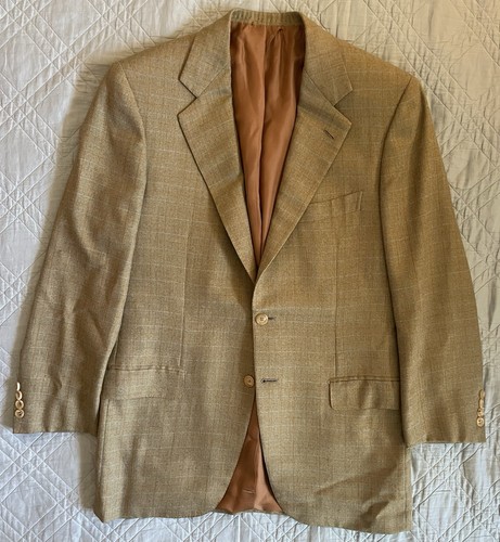 Brioni, Brioni Made in Italy Vintage Subtle Check Cashmere NOMENTANO Jacket Size 40 R