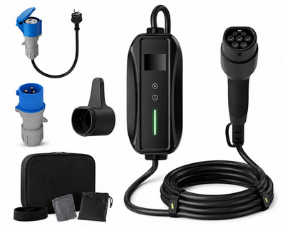 EV-Ladegerät 7,4 kW Typ 2 CEE 32A 6m 6-32A regelbar 1-phasig BMW Tesla VW AUDI