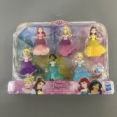 Disney Princess 3  Rainbow Collection 6 Royal Clips Figures Ariel Belle Jasmine