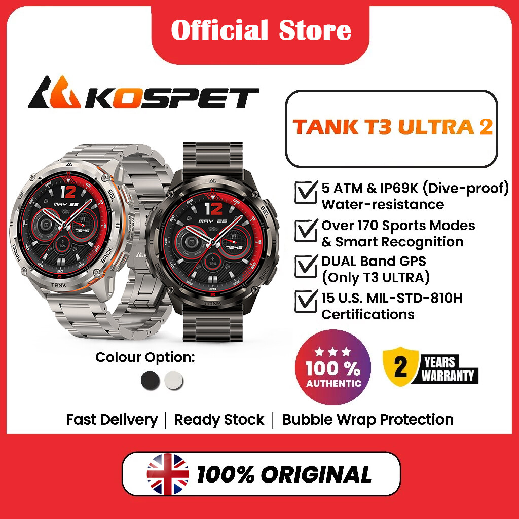 KOSPET TANK T3 ULTRA2 GPS Smart watch: 170+ Sports Modes,470 mAh