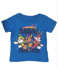 NWT Baby Boys Blue Paw Patrol Shirt "Braver Than Ever" 12 Months