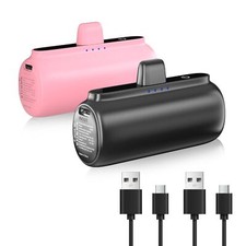 2 Pack 5500mah Mini Portable Charger For Iphone Ultracompact Pd Fast Charging Cu