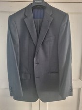 Men's Baumler Fashion 2 Piece Grey Wool Suit Jacket Size UK 38" Trousers W34 L32