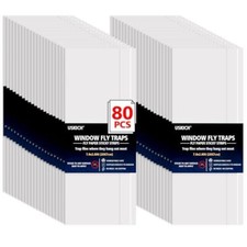 Window Fly Traps for Indoors, 80 Pack Clear Fly Paper Sticky Fly Strips for