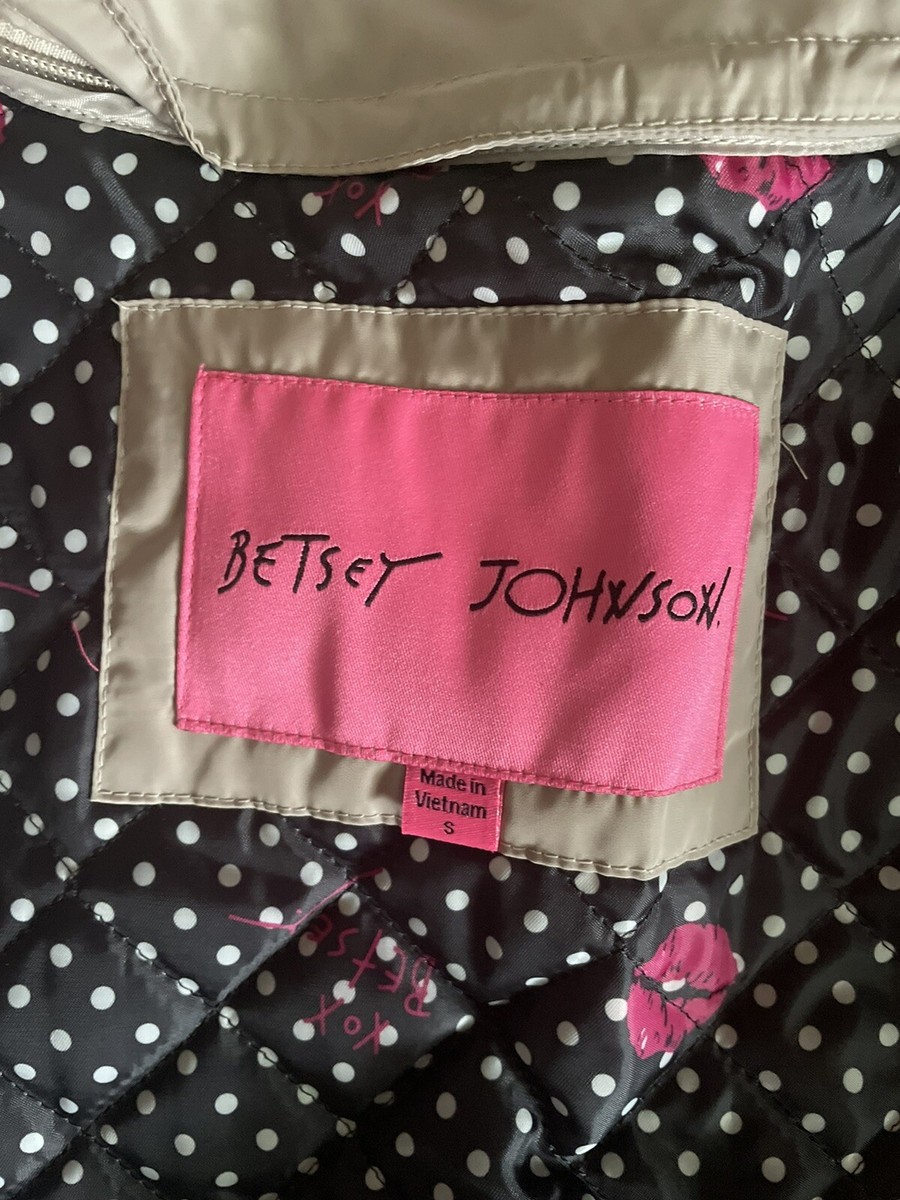 betsey johnson coat jacket szS New Beige | eBay