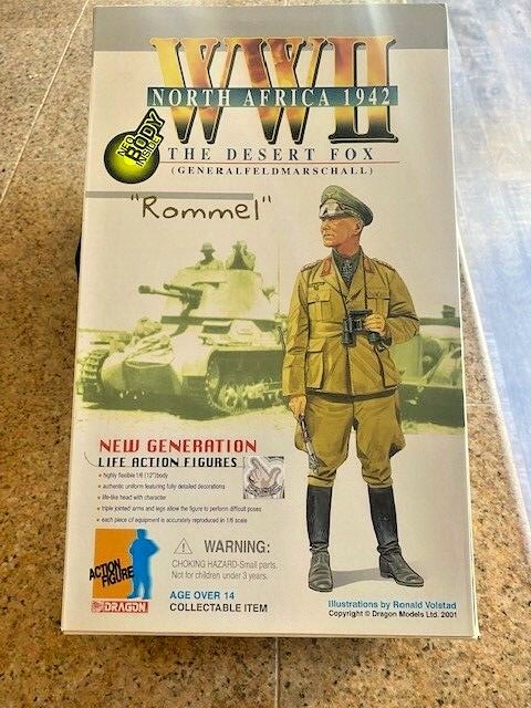 DRAGON 12” WWII ROMMEL The Desert Fox GENERAL Fieldmarshall North