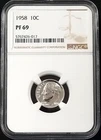 1958 Proof Roosevelt Dime graded PF 69 by NGC!
