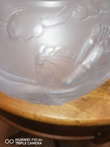 Vtg Karl Zentner Libichoviche 1930's Art Deco Poseidon Horses Frosted Glass Vase - Bild 9 von 17