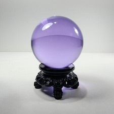 60mm Small Purple Crystal Ball with Stand, Violet Glass Ball, 2.36 Inch