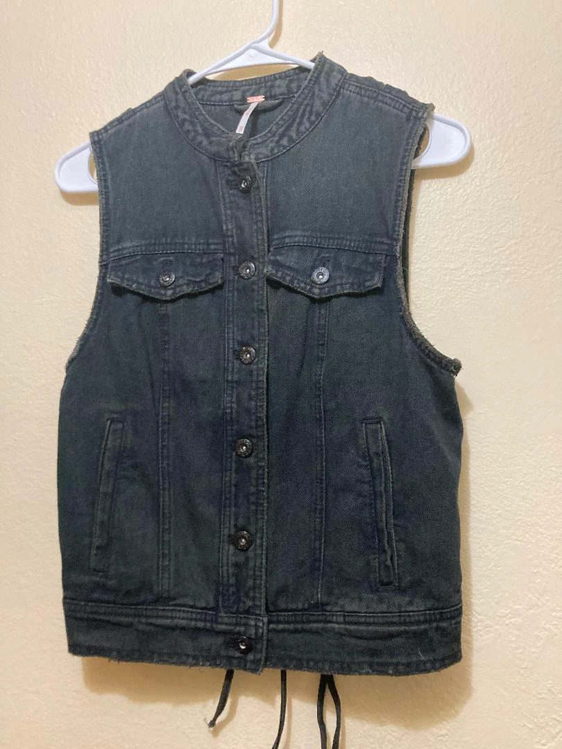 Free people denim vest clearance