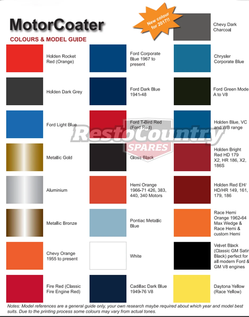 12+ Ford Engine Colors