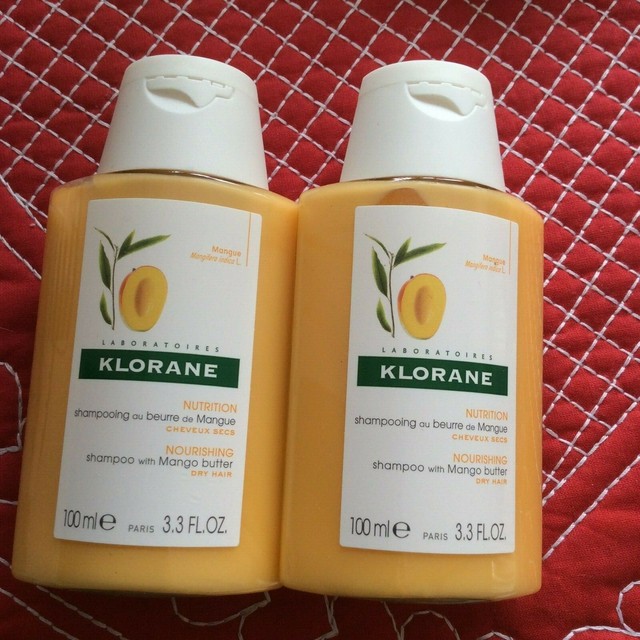 2x SEALED Klorane Shampoo with Mango Butter 100ml/3.3oz/EACH travel