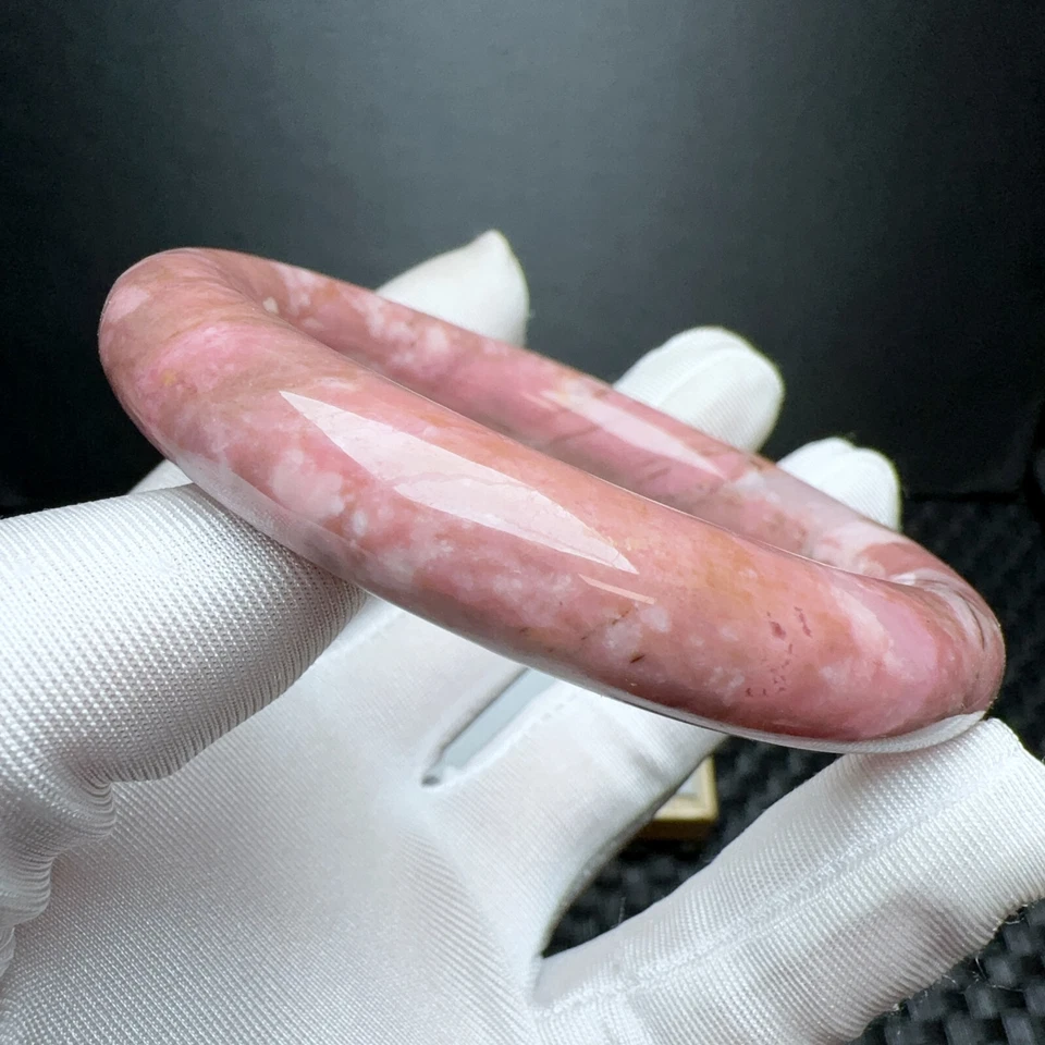 Brazalete Brazalete Cristal Piedras Preciosas Cuarzo Rodonita Natural Bastante Llamativo 59,5 mm Foto 2 de 4