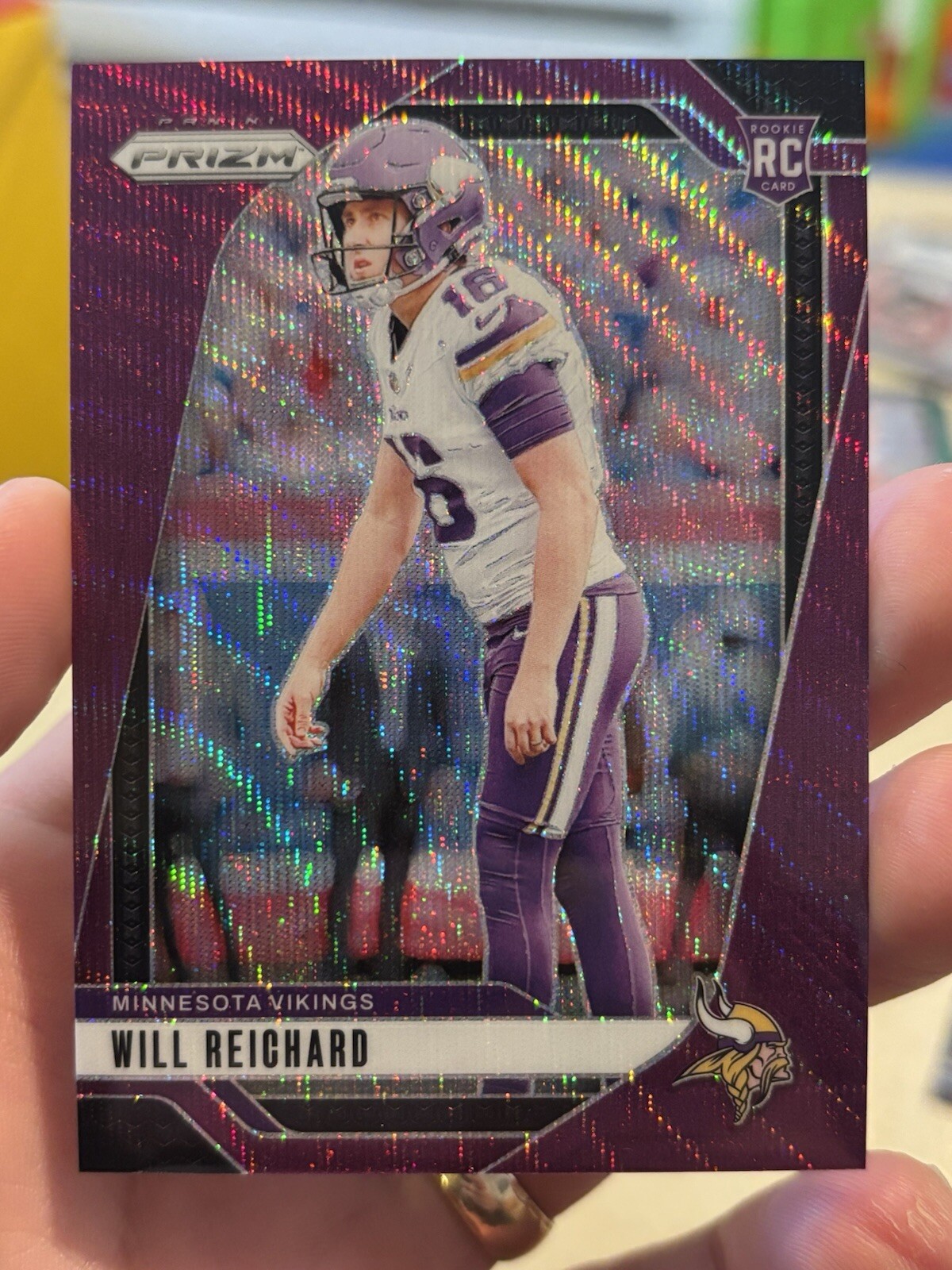 2024 Football Prizm Will Reichard /99 Rookie Purple Wave RC #396