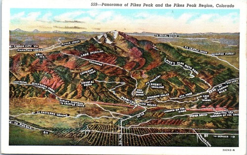 Lot of 3 Colorado Postcards Pike's Peak Region Station Glencove Inn Panorama CO - Picture 5 of 6