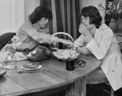 Mick Jagger and Keith Richards In London 1968 Historic Old Photo