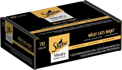 Sheba Treats Meaty Sticks Variety Pack, 70 Count