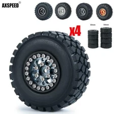 AXSPEED Alloy Beadlock Wheel Rim & Tire 50/54mm fr 1:24 RC Axial SCX24 Model Car